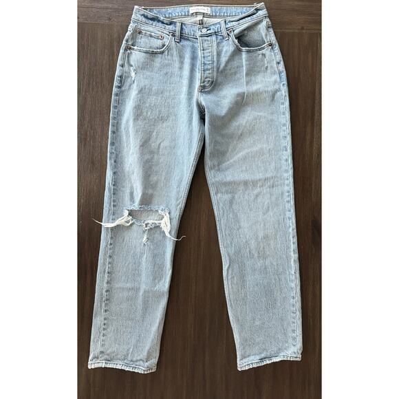 Abercrombie & Fitch Curve Love Low Rise Jeans Button Fly Womens 28 6R Light Wash - Picture 1 of 9